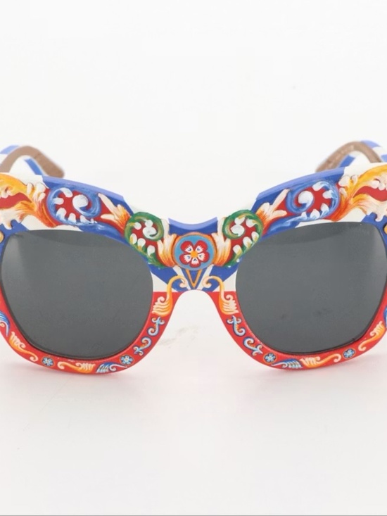 Dolce & Gabbana Limited Edition Hand-Painted Wooden Sunglasses, With Case main image 4